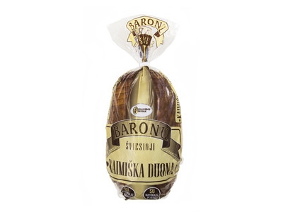 Duona BARONŲ Kaimiška, šviesi, raikyta, 800g