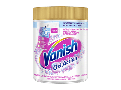Baltų skalbinių dėmių šalinimo milteliai „Vanish Oxi Action“, 470 g
