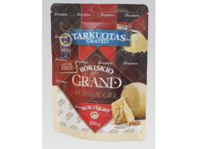 Kietasis sūris ROKIŠKIO GRAND, 37% RSM,  tarkuotas, be laktozės, 100 g