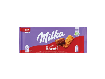 Pieninis šokoladas MILKA BISCOFF, 90 g