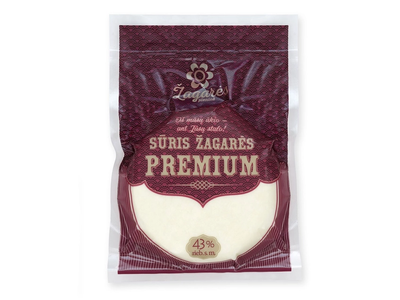 Varškės sūris ŽAGARĖS Premium 43% rieb.