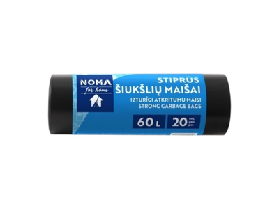 Šiukšlių maišai NOMA FOR HOME, stiprūs, LDPE, 60 l, 20 vnt.