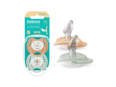 Baboo Calmy silikoninis ortodontinis čiulptukas, Peachy Keen, 2 vnt, 0+ mėn