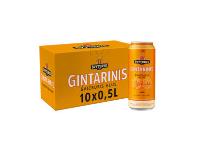 Alus ŠVYTURYS GINTARINIS, 0,5 l x 10, skardinės