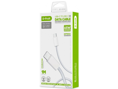 Baltas USB-C - USB-C laidas D-FRUIT (1m), 1vnt.