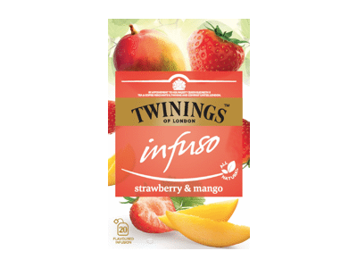 Vaisinė arbata TWININGS su braškių ir mangų gabaliukais, 40 g