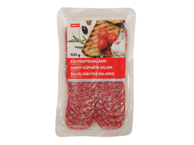 Šaltai rūkytas pjaustytas Saliamis RIMI, 100g