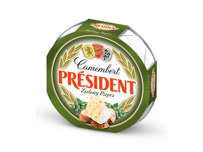 Pelėsinis sūris PRESIDENT Camembert, 32 %, green pepper, 120 g