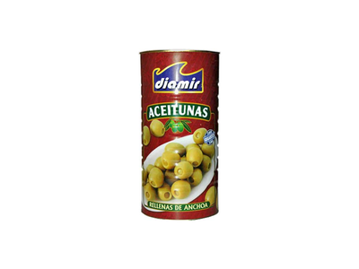 DIAMIR Žaliosios alyvuogės įdarytos ančiuviais 350 g
