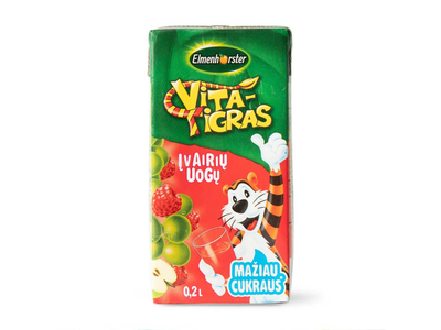 Įvairių uogų sulčių gėrimas ELMENHORSTER VITA TIGRAS, 200ml