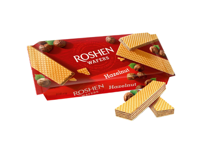 Vafliai ROSHEN su lazdynų riešutų skonio įdaru, 216 g
