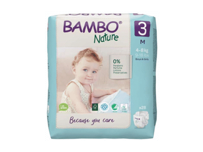Sauskelnės BAMBO NATURE 3 (4-8 kg), 28 vnt.