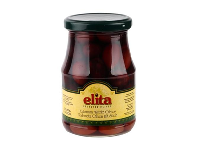 Alyvuogės ELITA Kalamata, su kauliukais, L dydis, 370 g/ 190 g