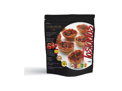 Skrebučiai TOSTADOS su pomidorais ir raudonėliais, 150 g