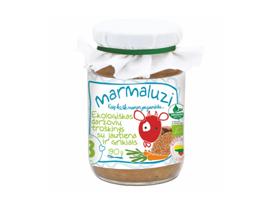 EKO daržovių trošk.MARMALUZI su jautiena, grikiais nuo 8mėn., 190 g