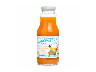 Įvairių vaisių ir morkų sultys MARMALUZI, 250ml, 6+