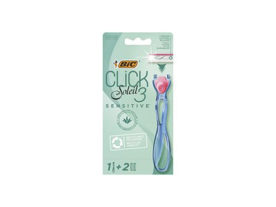 Moteriškas sisteminis skustuvas BIC CLICK3SOL.SENS., 2 galv., 1 vnt.