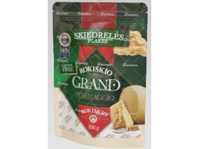 Kietasis sūris ROKIŠKIO GRAND, tarkuotas skiedrelėmis, 37% rieb 100g