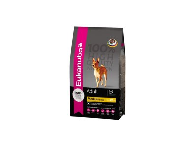 Sausas visavertis pašaras šunims EUKANUBA Adult Medium Breeds, 3 kg