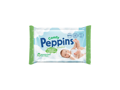 Drėgnosios kūdikių servetėlės PEPPINS SENSITIVE, 80 vnt.