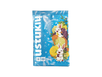 USTUKIŲ kukurūzų mini trapučiai, margi, 70 g