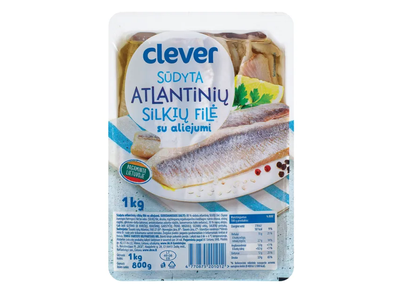 Silkių filė be odos aliejuje CLEVER, 1 kg