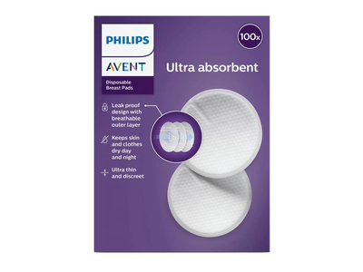 Vienk. krūtų įklotai PHILIPS AVENT, 100 vnt.