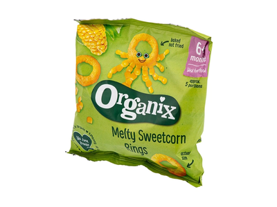 Ekologiški saldžiųjų kukurūzų žiedai kūdikiams nuo 6 mėn. ORGANIX, 20 g