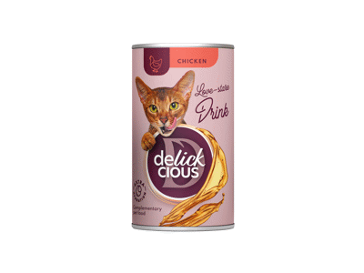 Delickcious™ gėrimas su vištiena. Pašaro papildas suaugusioms katėms, 140 gr
