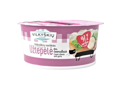 VILKYŠKIŲ varškės užtepėlė su česnakais, 18 % rieb., 150 g
