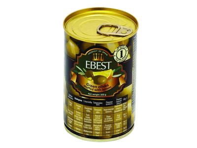 Žaliosios alyvuogės įdarytos citrina EBEST, 300 g