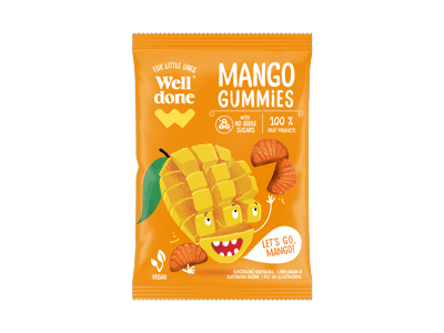 Guminukai WELL DONE, mangų skonio, 35 g