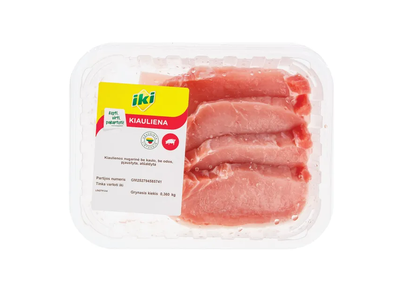 IKI kiaulienos nugarinė be kaulo, be odos, su lašiniais 360g