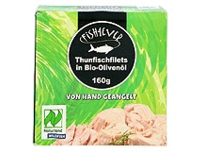 Dryžuotojo tuno filė ekologiškame alyvuogių aliejuje FISH4EVER, 160 g