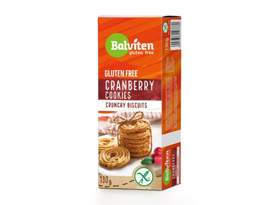 Sausainiai BALVITEN GLUTEN FREE, su spanguolėmis, 130 g