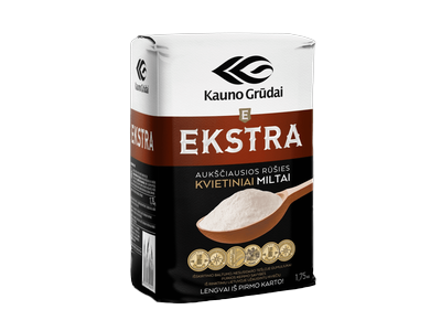 Kvietiniai miltai EKSTRA, 405 D, 1,75 kg