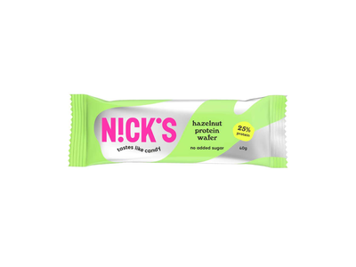 Baltyminis vaflinis batonėlis su lazdyno riešutais NICK'S, 40g