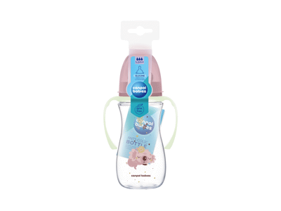 Kūdikių buteliukas CANPOL EASYSTART, rožinis, 300 ml, 1 vnt.