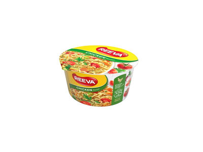 Gr. paruoš. makaronai REEVA vištienos skonio, ind., 75 g