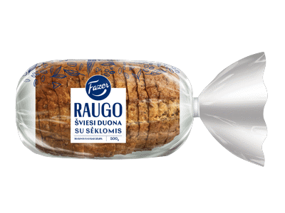 RAUGO šviesi duona su sėklomis FAZER, 500 g