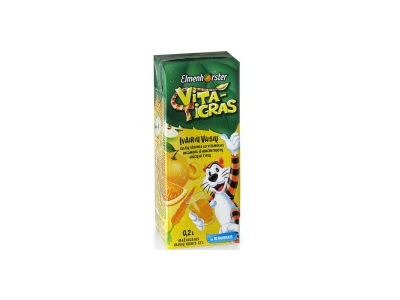 Sulčių gėrimas, ELMENHORSTER Vita Tigras, įvairių vaisių, su vitaminais, 200 ml