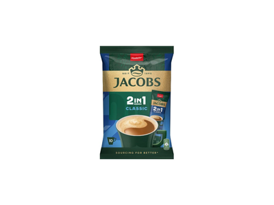 Tirpiosios kavos gėrimas JACOBS, 2in1, maiš., 10 vnt., 124 g