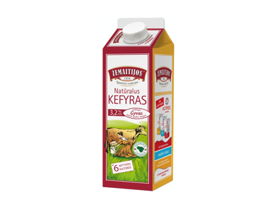 Natūralus ŽEMAITIJOS kefyras, 3,2 % rieb., 900 g