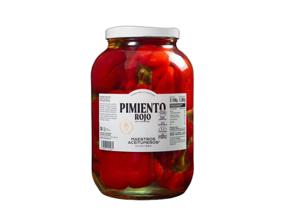 Raudonoji  marinuota paprika, MAESTROS ACEITUNEROS, 3,1/1,3 kg