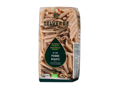 Ekol. visų grūdo dalių makaronai DELVERDE PENNE (vamzdeliai), 500 g