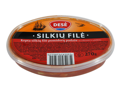 Kepta silkių filė pomidorų padaže, 270 g