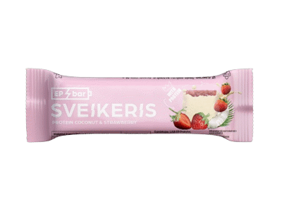 Baltyminis batonėlis SVEIKERIS, braškių skonio, 50 g