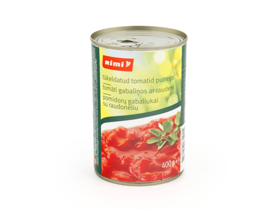 Pomidorų gabaliukai su raudonėl., RIMI, 400 g