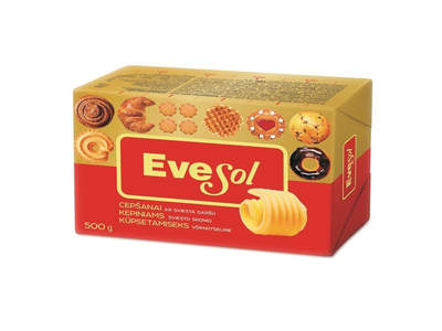Kepinių margarinas su sviestu 75% rieb. EVESOL, 500 g