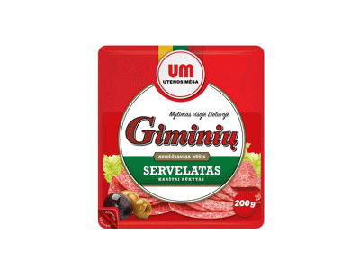 Karštai rūkytas GIMINIŲ servelatas, a. r., 200 g